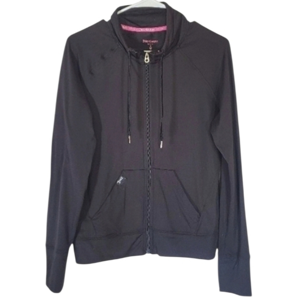 7440 * Juicy Couture Sport Full Zip Jacket Black Activewear Size M